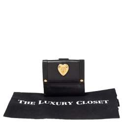 Gucci Black Leather Babouska Compact Wallet