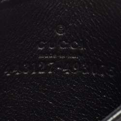 Gucci Black Matelassé Leather GG Marmont Card Holder