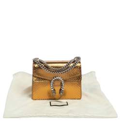 Gucci Metallic Gold Python Mini Dionysus Shoulder Bag
