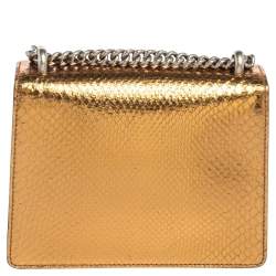 مملوكة مسبقًا Gucci Metallic Gold Python Mini Dionysus Shoulder Bag