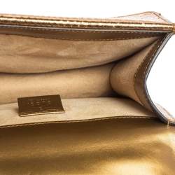 مملوكة مسبقًا Gucci Metallic Gold Python Mini Dionysus Shoulder Bag