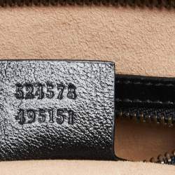 Gucci Black Matelassé Leather Medium GG Marmont Tote