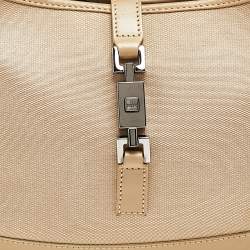 مملوكة مسبقًا حقيبة هوبو غوتشي جاكي كانفاس وجلد بيج صغيرة