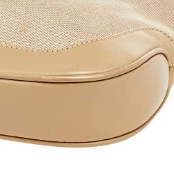 مملوكة مسبقًا حقيبة هوبو غوتشي جاكي كانفاس وجلد بيج صغيرة