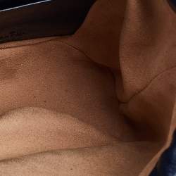 Pre Owned Gucci Blue/White Quilted Leather GG Marmont Bucket Bag