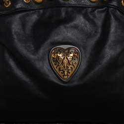 Pre Owned Gucci Black Leather Babouska Dome Satchel 