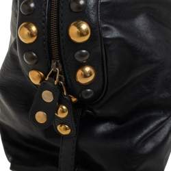 Pre Owned Gucci Black Leather Babouska Dome Satchel 