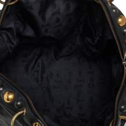 Pre Owned Gucci Black Leather Babouska Dome Satchel 