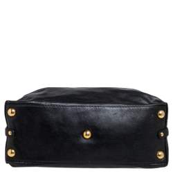 Pre Owned Gucci Black Leather Babouska Dome Satchel 