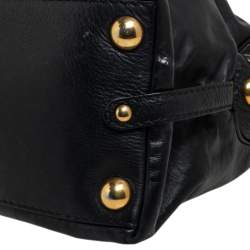 Pre Owned Gucci Black Leather Babouska Dome Satchel 