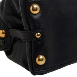 Pre Owned Gucci Black Leather Babouska Dome Satchel 