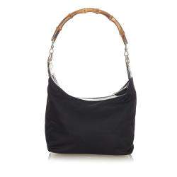 مملوكة مسبقًا Gucci Black Nylon Bamboo Bag