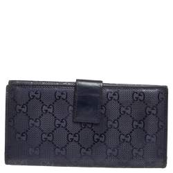 Gucci Blue GG Imprime Canvas Continental Wallet