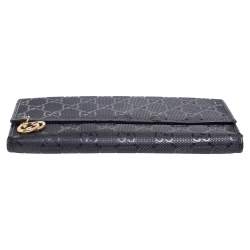 Gucci Blue GG Imprime Canvas Continental Wallet
