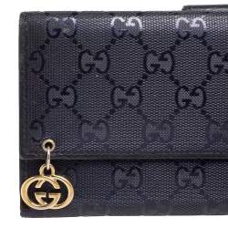 Gucci Blue GG Imprime Canvas Continental Wallet