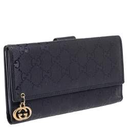 Gucci Blue GG Imprime Canvas Continental Wallet