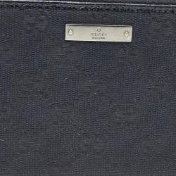 Gucci Black GG Canvas Zip Around Wallet