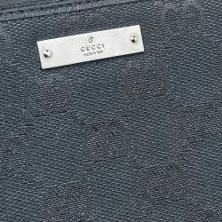 Gucci Black GG Canvas Zip Around Wallet