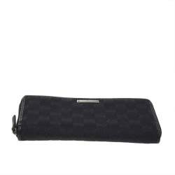 Gucci Black GG Canvas Zip Around Wallet