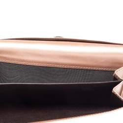 Gucci Metallic Rose Gold Guccissima Leather Flap Continental Wallet