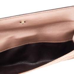 Gucci Metallic Rose Gold Guccissima Leather Flap Continental Wallet