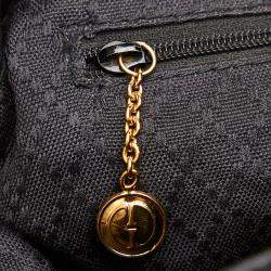 Pre Owned Gucci Black Leather Bamboo Backpack