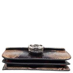 Pre Owned حقيبة كتف غوتشي  جلد ثعبان متعدد الألوان جي جي متداخلة صغيرة