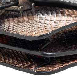 Pre Owned حقيبة كتف غوتشي  جلد ثعبان متعدد الألوان جي جي متداخلة صغيرة