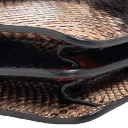 Pre Owned حقيبة كتف غوتشي  جلد ثعبان متعدد الألوان جي جي متداخلة صغيرة