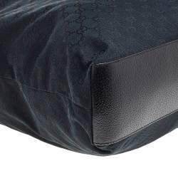 مملوكة مسبقًا Gucci Black GG Canvas Large Web Handle Vertical Tote Bag