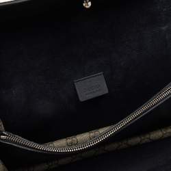 Pre Owned Gucci Black/Beige GG Supreme Canvas and Suede Small Dionysus Shoulder Bag