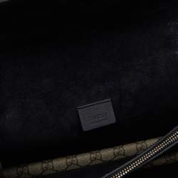 Pre Owned Gucci Black/Beige GG Supreme Canvas and Suede Small Dionysus Shoulder Bag