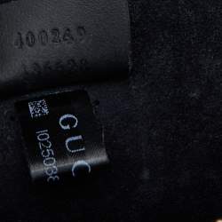 Pre Owned Gucci Black/Beige GG Supreme Canvas and Suede Small Dionysus Shoulder Bag