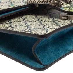 مملوكة مسبقًا Gucci Blue/Beige GG Supreme Blooms Canvas and Suede Mini Dionysus Shoulder Bag