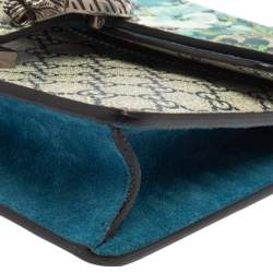 مملوكة مسبقًا Gucci Blue/Beige GG Supreme Blooms Canvas and Suede Mini Dionysus Shoulder Bag