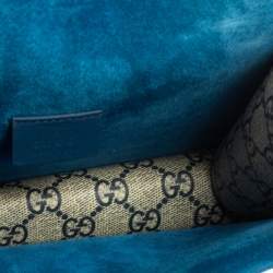 مملوكة مسبقًا Gucci Blue/Beige GG Supreme Blooms Canvas and Suede Mini Dionysus Shoulder Bag