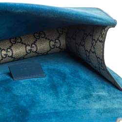 مملوكة مسبقًا Gucci Blue/Beige GG Supreme Blooms Canvas and Suede Mini Dionysus Shoulder Bag