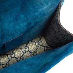 مملوكة مسبقًا Gucci Blue/Beige GG Supreme Blooms Canvas and Suede Mini Dionysus Shoulder Bag