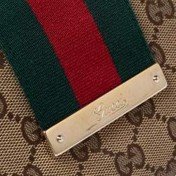 Gucci Beige/Ebony GG Canvas and Leather Web Flap Continental Wallet