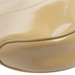 Pre Owned Gucci Cream Shine Leather Vintage Lock Shoulder Bag