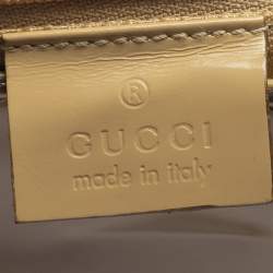 Pre Owned Gucci Cream Shine Leather Vintage Lock Shoulder Bag