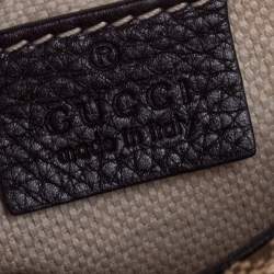 مملوكة مسبقًا Gucci Ebony/Beige GG Canvas and Leather Dressage Shoulder Bag
