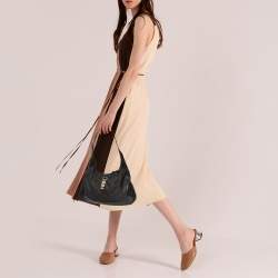 Pre Owned Gucci Black GG Canvas And Leather Jackie O Hobo