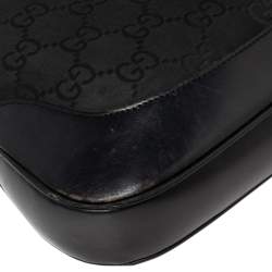 Pre Owned Gucci Black GG Canvas And Leather Jackie O Hobo