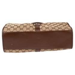 مملوكة مسبقًا Gucci Brown/Beige GG Canvas and Leather Jackie O Shoulder Bag