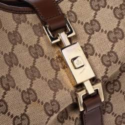 مملوكة مسبقًا Gucci Brown/Beige GG Canvas and Leather Jackie O Shoulder Bag