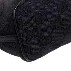 مملوكة مسبقًا Gucci Black GG Canvas And Leather Boat Pochette Bag