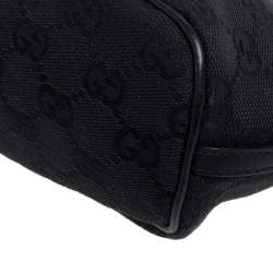 مملوكة مسبقًا Gucci Black GG Canvas And Leather Boat Pochette Bag