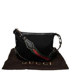 Pre Owned Gucci Black GG Canvas and Leather Medium Pelham Messenger Bag