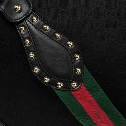 Pre Owned Gucci Black GG Canvas and Leather Medium Pelham Messenger Bag